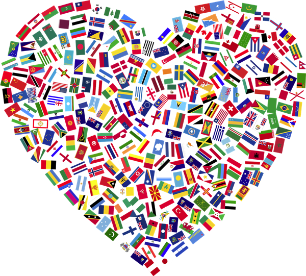  A heart made of flags